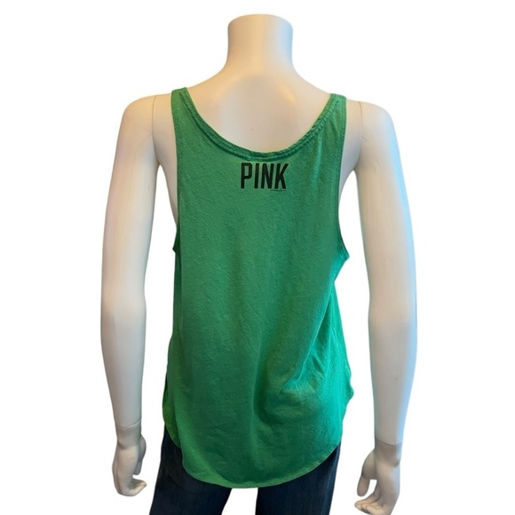 PINK Victoria’s Secret Green Black Sequin Kiss Me I’m Lucky Y2K Tank Top Size L - Picture 4 of 4
